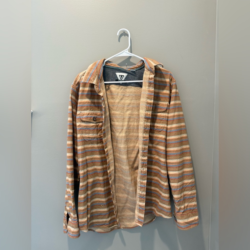 VISSLA Striped Tan and Brown Jacket